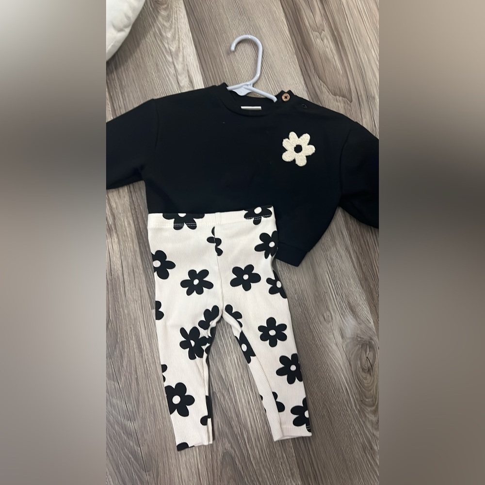 Cat & Jack Black and Cream Kids Matching Set